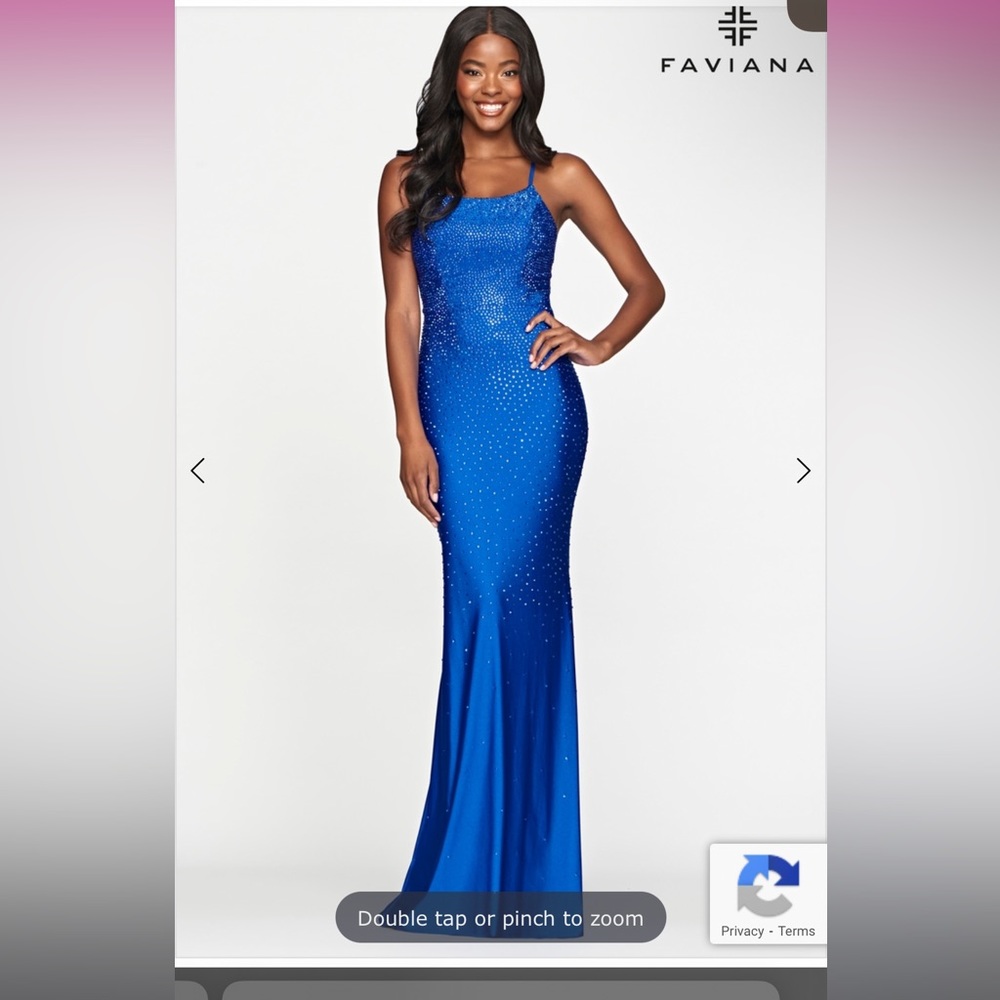 Faviana royal blue prom dress